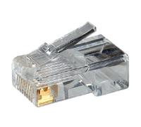 Logilink MP0002 Connecteur modulaire CAT5eCompatible avec les câbles ronds 8P8CConnecteur non blindéContacts dorés, transparent