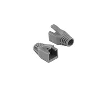 LogiLink MP0034 : Gaine de câble RJ45 grise, pack de 10 pièces pour connecteurs réseau, identification facile et protection durable.
