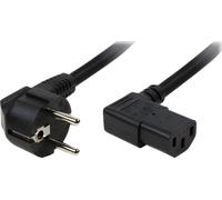 LogiLink Netzkabel, schwarz, 2,0 m, Schuko Stecker, 90ø Winkel