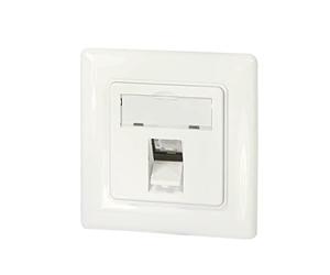 Logilink NK4053 NK4053-Boîtier encastrable pour 1 Module Keystone, Design Compatible, Blanc Pur (RAL 9010), 1 Port