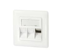 Logilink NK4055 NK4055-Boîtier encastré pour 3 modules Keystone, Design Compatible, Blanc Pur (RAL 9010), 3 Ports