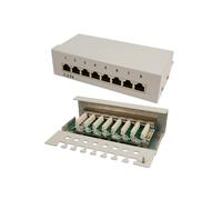 LogiLink NP0016A : Baie de branchements 8 Ports RJ-45 Cat6 Gris, Certification ISO/IEC 11801 E, Code SH 85371098