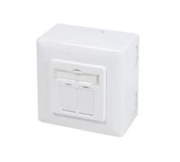 Prise réseau montage apparent (en saillie) CAT 6 2 ports LogiLink NP0039A blanc