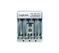 'LogiLink pa0168 Chargeur de batterie pour batteries "AA/AAA/9 V NI-MH/Ni-Cd Argent
