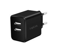 LogiLink PA0210 Fast Charging Adaptateur de Prise USB (2 x USB-A, 12 W) pour Smartphones/tablettes/lecteurs MP3-MP4/eBooks/Navi/etc. avec Protection Contre la Surcharge, la décharge Profonde, la