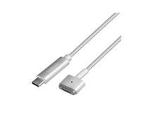 LogiLink PA0226 : Câble USB-C vers MagSafe 2, 1.8m, Argent, Power Delivery 87W, Compatible MacBook Pro/Air, Connecteurs Mâle Droit