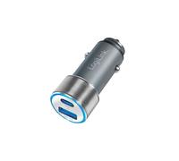 LogiLink PA0252 Chargeur Allume-cigare Universel Gris, USB 2.0 + USB-C, Quick Charge 3.0, 12/24V, 36W, Protection Surtension/Surcourant/Court-circuit