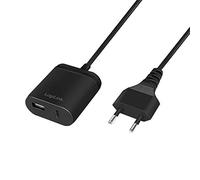 LogiLink PA0256 Adaptateur d'alimentation USB avec câble Fixe de 1,5 m, 1 Port USB-A et 1 Port USB-C, 12 W (5 V/2,4 A), Noir