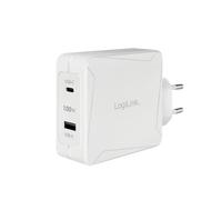 LogiLink PA0281 chargeur d'appareils mobiles Téléphone portable, Tablette Blanc Secteur Charge rapide Intérieure