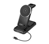 LogiLink PA0292 Station de Charge 4 en 1 20,5 W Max Compatible Apple MagSafe pour Samsung/Apple Watches et AirPods et Tous Les Smartphones compatibles Qi