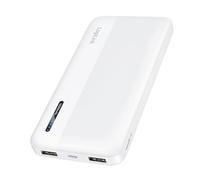 LogiLink PA0338WRF Batterie Externe 10 000 mAh avec Fonction de Charge Rapide, 2 Ports USB-A et 1 Port USB-C, compacte et idéale pour Les déplacements, Couleur : Blanc