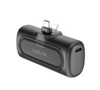 LogiLink PA0349 - Batterie Externe compacte de 5000 mAh avec 6 Protections - 2 Ports USB-C - Fonction de Charge Rapide - Couleur : Noir
