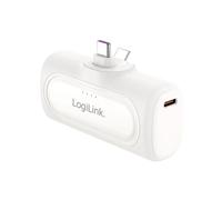 LogiLink PA0349W - Batterie Externe compacte de 5000 mAh avec 6 Protections - 2 Ports USB-C - Fonction de Charge Rapide - Couleur : Blanc