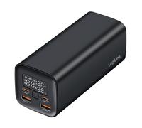 LogiLink PA0350 Batterie Externe 20000mAh LiPo 65W Power Delivery 3.0/Quick Charge 3.0, 2x USB-A & 2x USB-C, Écran LCD, Aluminium Noir