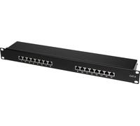 LogiLink Panneau de brassage 19" Cat.6 EconLine, 16 ports, noir