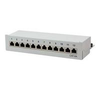 LogiLink Panneau de brassage de bureau Professionnel NP0019 – Cat.6A – 12 ports – Gris clair