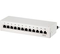 LogiLink Panneau de brassage desktop cat.6 blindé 12 ports gris clair