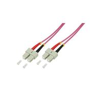 LogiLink - Patch-Kabel - SC multi-mode (M) bis SC multi-mode (M) - 2,0m - Glasfaser - 50/125 Mikrometer - OM4 - halogenfrei - Erikaviolett (FP4SC02)