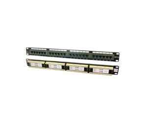 LogiLink Patch Panel NP0004 19" CAT6 24 ports, couleur noire, code SH 85371098. Panneau de brassage 1U pour montage en rack.