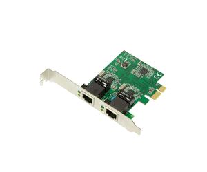 LogiLink PC0075 : Carte Réseau Ethernet Gigabit 1000 Mbit/s, 2 ports RJ-45, PCI Express, Standards IEEE 802.3ab/u/x, Chipset Realtek 8111F, Support Windows/macOS/Linux