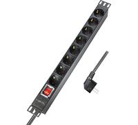 LogiLink PDU8C01 19" Colonne Rack 8 Sorties avec Interrupteur Noir 19 Zoll 2 m