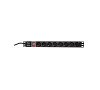 19 steckdosenleiste, 8-fach, mit schalter, schwarz pdu8c01
