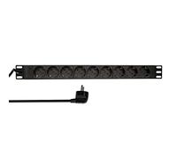LogiLink Barrette d'alimentation PDU9C03 rack 19" 1U 9 prises, protection surtension, 2 m, noir