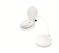 LogiLink Petite Lampe loupe avec Pied pour Bureau 8 et 36 dioptries à intensité Variable