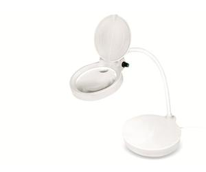 LogiLink Petite Lampe loupe avec Pied pour Bureau 8 et 36 dioptries à intensité Variable