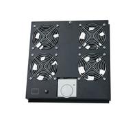 LogiLink Plateau de ventilateur de toit en rack avec 4 ventilateurs de refroidissement, thermostat CA 220-240 V noir, RAL 9005