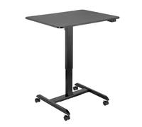 Logilink Poste de Travail Assis/Debout réglable électriquement et à roulettes, Noir, 2 roulettes sur 4 verrouillables, 2 Boutons de Commande