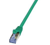 LogiLink CQ3095S RJ45 Câble réseau, câble patch CAT 6a S/FTP 10.00 m vert ignifuge, avec cliquet dencastrement 1 pc(s)