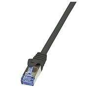 LogiLink CQ3063S RJ45 Câble réseau, câble patch CAT 6a S/FTP 3.00 m noir ignifuge, avec cliquet d