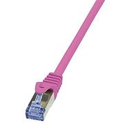 LogiLink CQ3079S RJ45 Câble réseau, câble patch CAT 6a S/FTP 5.00 m rose ignifuge, avec cliquet d'encastrement 1 pc(s)