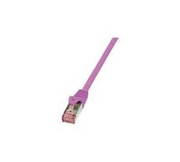 LogiLink PrimeLine - Cordon de raccordement - RJ-45 (M) pour RJ-45 (M) - 0.25 m - SFTP, PiMF - CAT 6 - sans halogène, sans crochet - rose