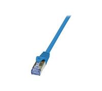 LogiLink PrimeLine - Cordon de raccordement - RJ-45 (M) pour RJ-45 (M) - 0.5 m - SFTP, PiMF - CAT 6a - sans halogène, moulé, sans crochet - bleu