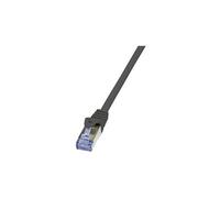 LogiLink PrimeLine - Cordon de raccordement - RJ-45 (M) pour RJ-45 (M) - 0.5 m - SFTP, PiMF - CAT 6a - sans halogène, moulé, sans crochet - noir