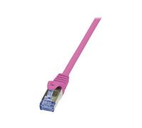 Câble réseau RJ45 CAT 6A S / FTP LogiLink - 2 connecteurs RJ45 - 0,50 m - Rose - CQ3029S