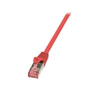 LogiLink PrimeLine - Cordon de raccordement - RJ-45 (M) pour RJ-45 (M) - 1 m - SFTP, PiMF - CAT 6 - sans halogène, sans crochet - rouge