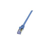 LogiLink PrimeLine - Cordon de raccordement - RJ-45 (M) pour RJ-45 (M) - 10 m - SFTP, PiMF - CAT 6a - sans halogène, moulé, sans crochet - bleu