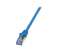 LogiLink PrimeLine - Cordon de raccordement - RJ-45 (M) pour RJ-45 (M) - 25 cm - SFTP, PiMF - CAT 6a - sans halogène, moulé, sans crochet - bleu