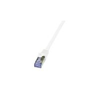 LogiLink PrimeLine - Cordon de raccordement - RJ-45 (M) pour RJ-45 (M) - 25 cm - SFTP, PiMF - CAT 6a - sans halogène, moulé, sans crochet - blanc