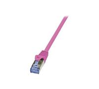 LogiLink PrimeLine - Cordon de raccordement - RJ-45 (M) pour RJ-45 (M) - 3 m - SFTP, PiMF - CAT 6a - sans halogène, moulé, sans crochet - rose