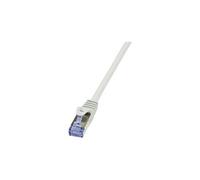 LogiLink PrimeLine - Cordon de raccordement - RJ-45 (M) pour RJ-45 (M) - 50 cm - SFTP, PiMF - CAT 6a - sans halogène, moulé, sans crochet - gris