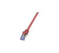 LogiLink Cordon de raccordement PrimeLine RJ-45 mâle–mâle 50 cm SFTP PiMF CAT6a sans halogène rouge