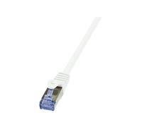 LogiLink PrimeLine - Cordon de raccordement - RJ-45 (M) pour RJ-45 (M) - SFTP, PiMF - CAT 6a - sans halogène, moulé, sans crochet - blanc
