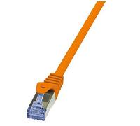 LogiLink CQ3098S RJ45 Câble réseau, câble patch CAT 6a S/FTP 10.00 m orange ignifuge, avec cliquet dencastrement 1 pc(s)