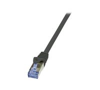 LogiLink PrimeLine - Cordon de raccordement - RJ-45 (M) pour RJ-45 (M) - SFTP, PiMF - CAT 6a - sans halogène, moulé, sans crochet - noir