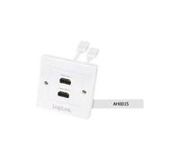 LogiLink - Prise à montage encastré - HDMI X 2 - blanc