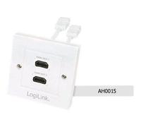 LogiLink - Prise à montage encastré - HDMI X 2 - blanc